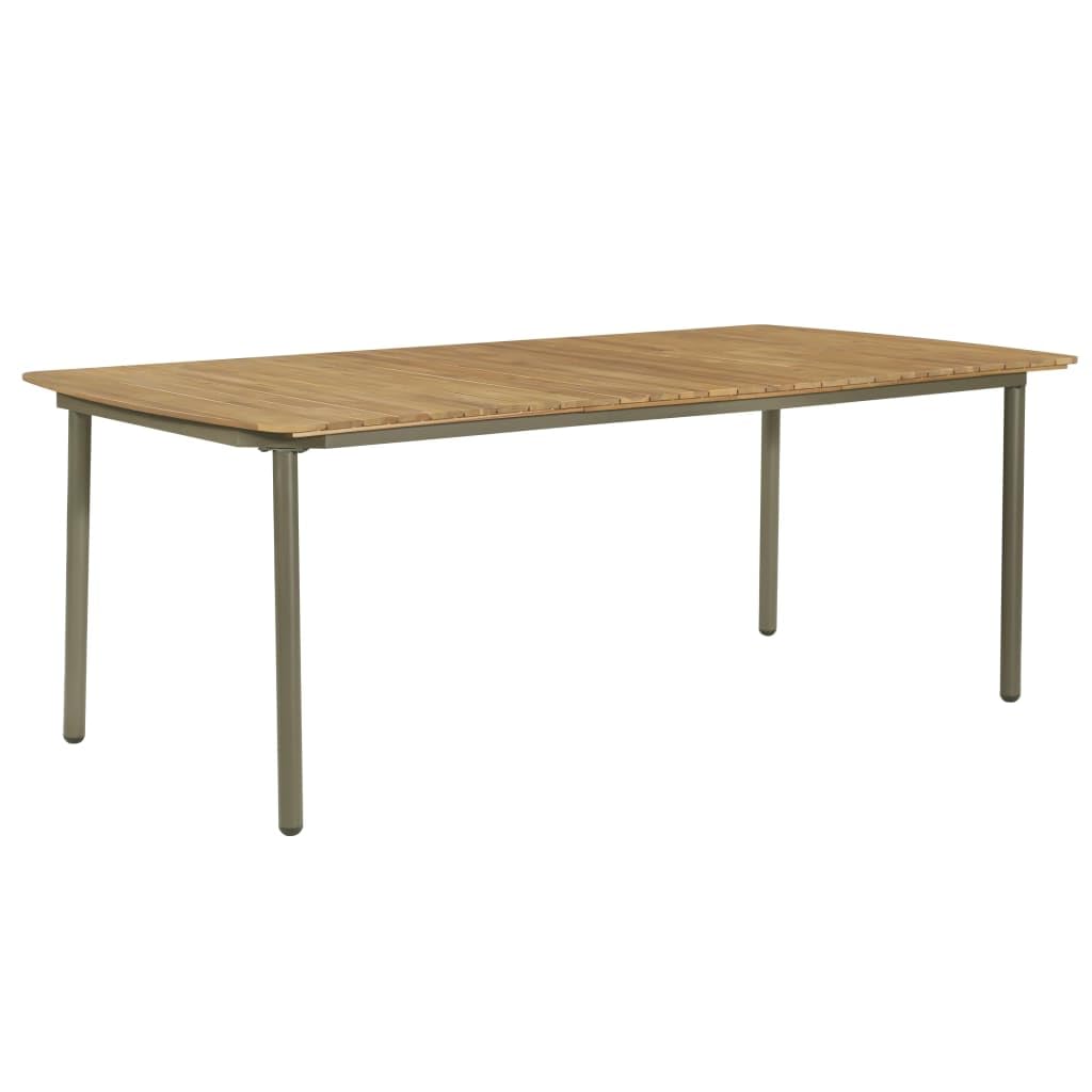 9 Piece Natural Wood and Grey Steel Outdoor Dining Set Z56685