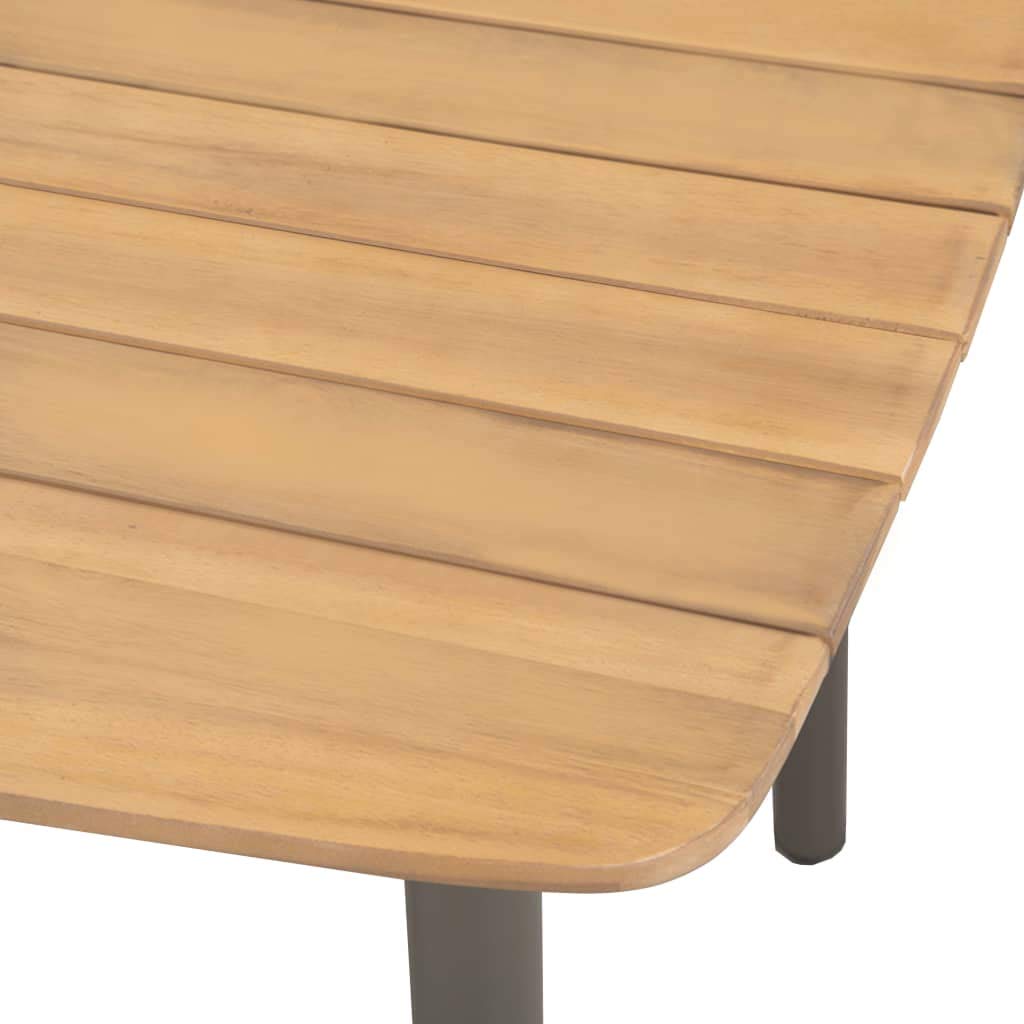 9 Piece Natural Wood and Grey Steel Outdoor Dining Set Z56685