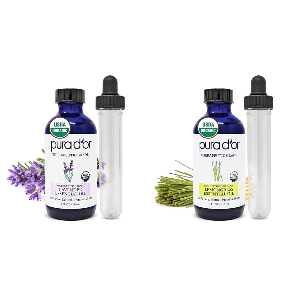 Organic Lavender & Lemongrass Essential Oils Bundle Q9462