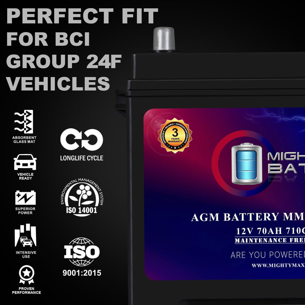 12V 70Ah AGM Replacement Battery G629