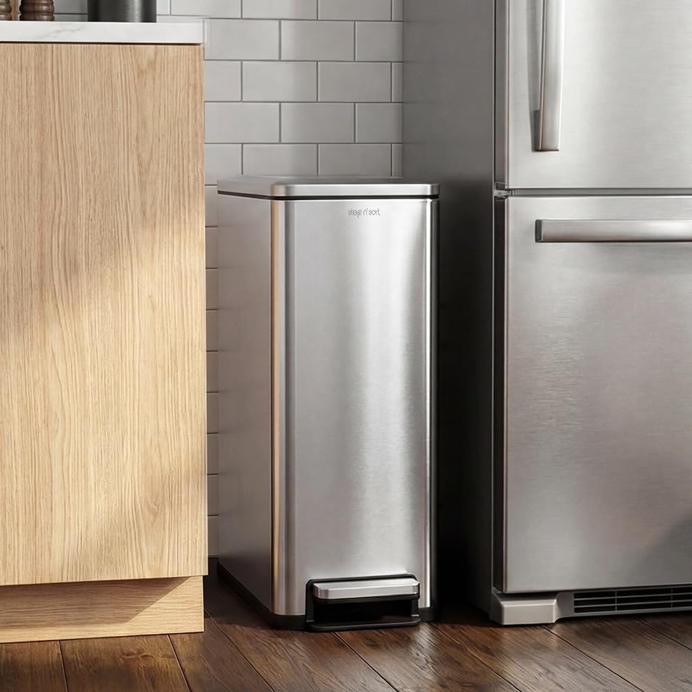 43L Dual Recycling Bin Stainless Steel J884428