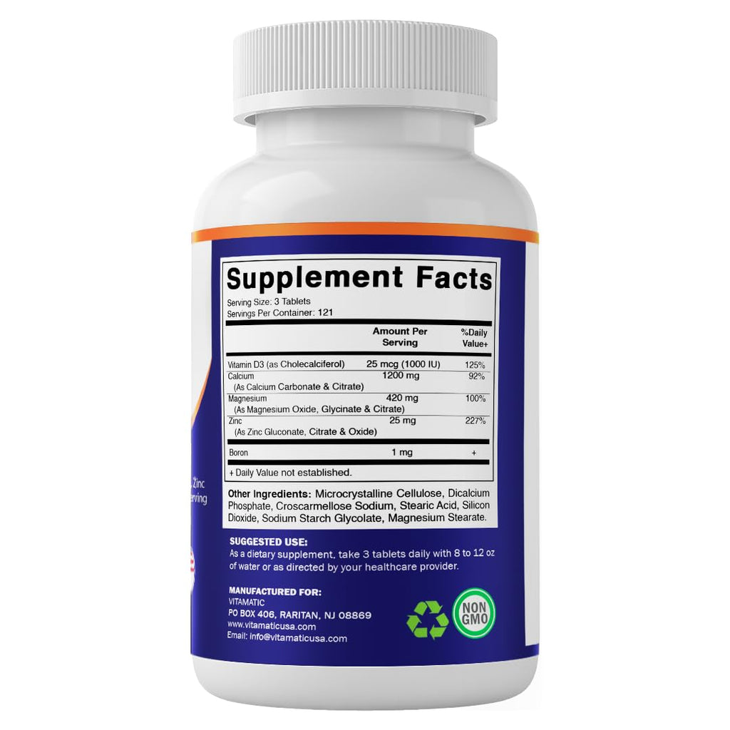 Calcium Magnesium Zinc D3 Boron 365 Coated Tablets Supplement H7375