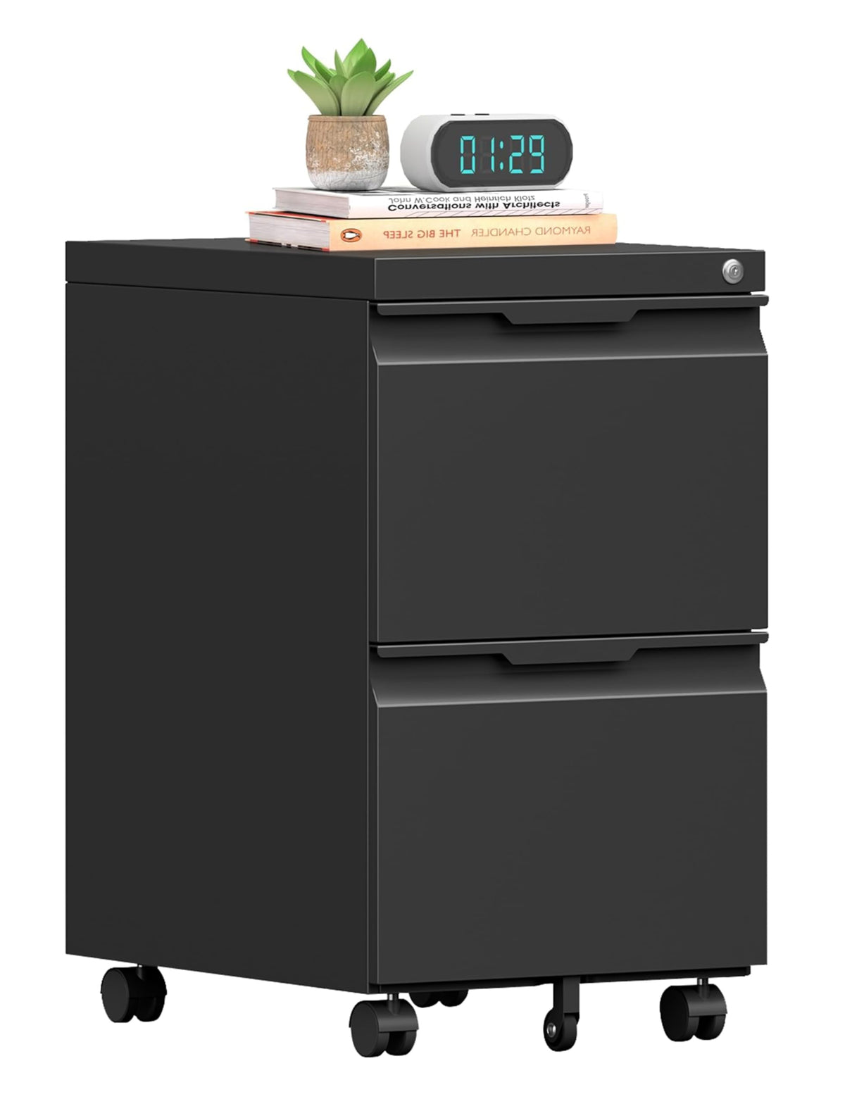 2 Drawer Mobile File Cabinet with Lock T76340