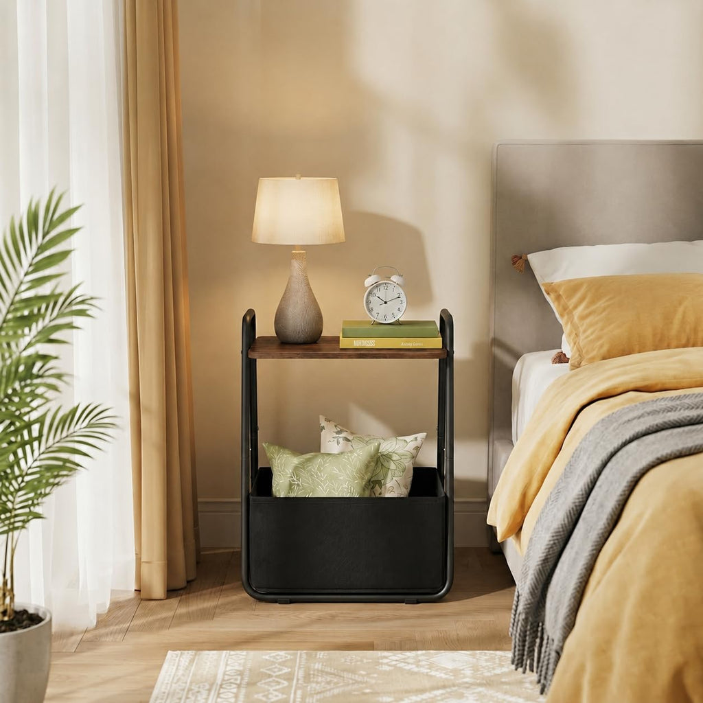 Small Storage Side Table with Metal Frame B553