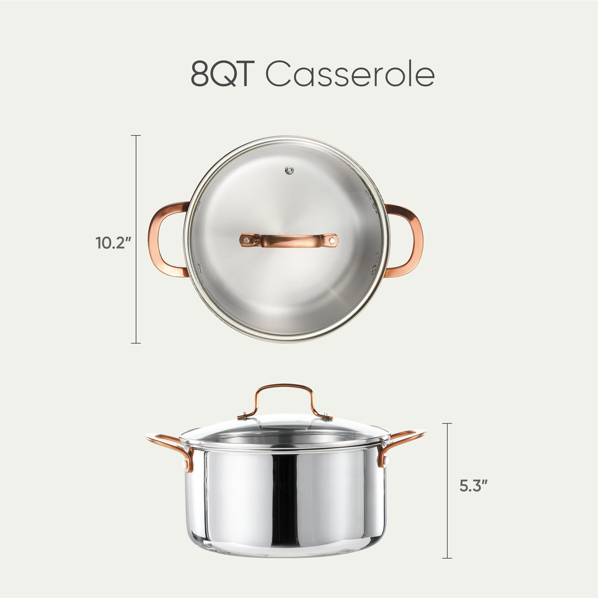 8 Qt Tri-Ply Stainless Steel Stockpot with Lid U42322