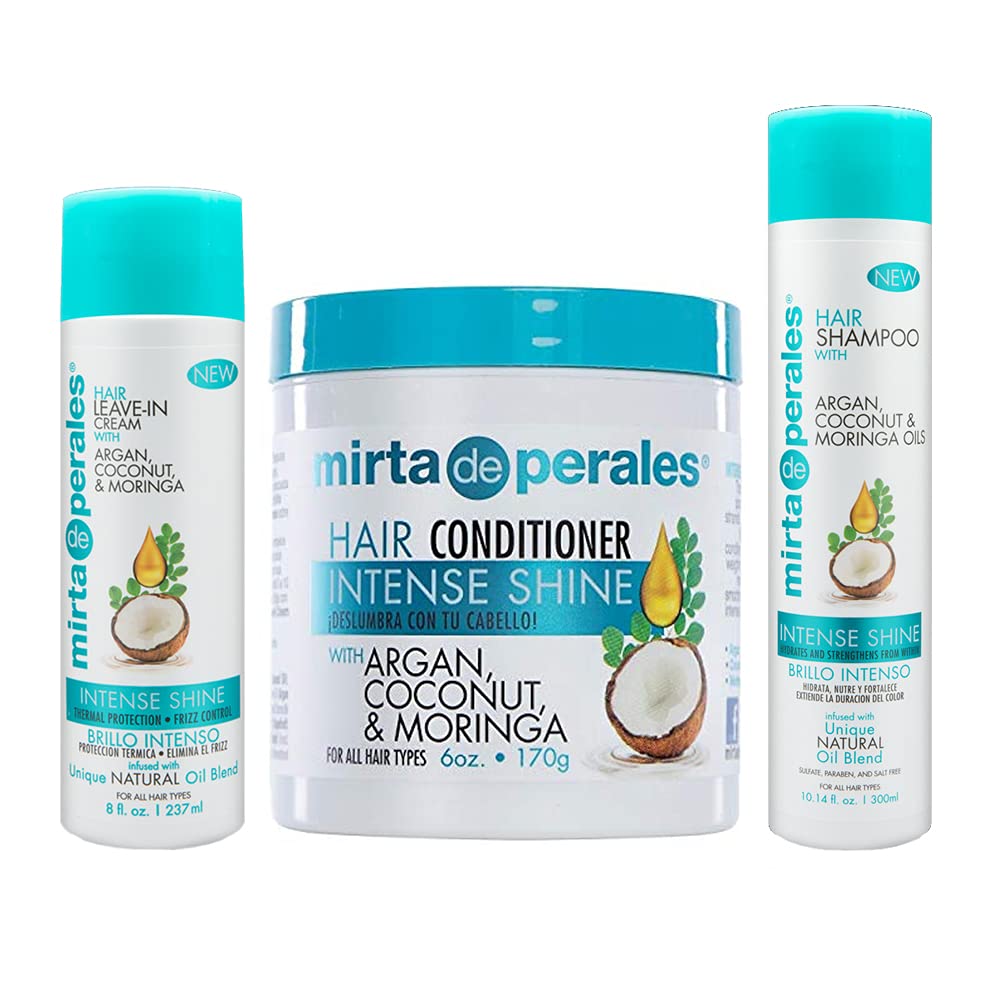 Argan, Coconut & Moringa Oils Shampoo + Conditioner + Leave-in Cream Set U29376
