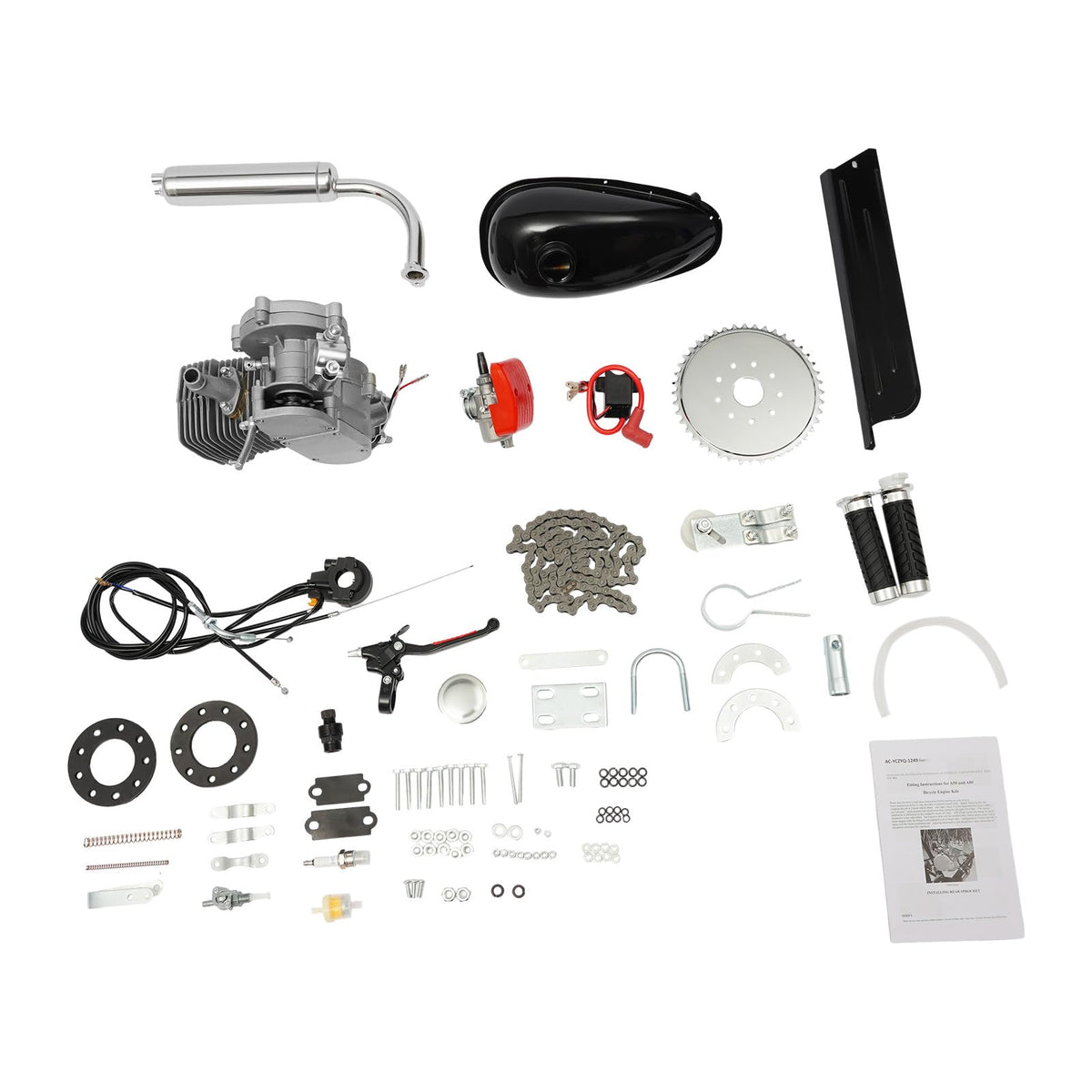 2-Stroke 100cc Gas Bicycle Engine Kit with 44 Tooth Sprocket U89422