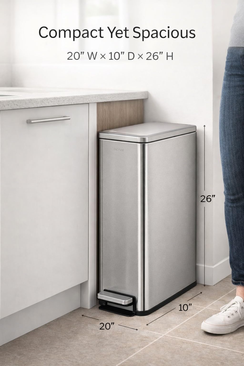 43L Dual Recycling Bin Stainless Steel J884428