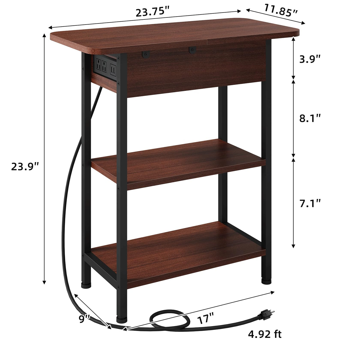 Narrow Side Table with Storage N9641