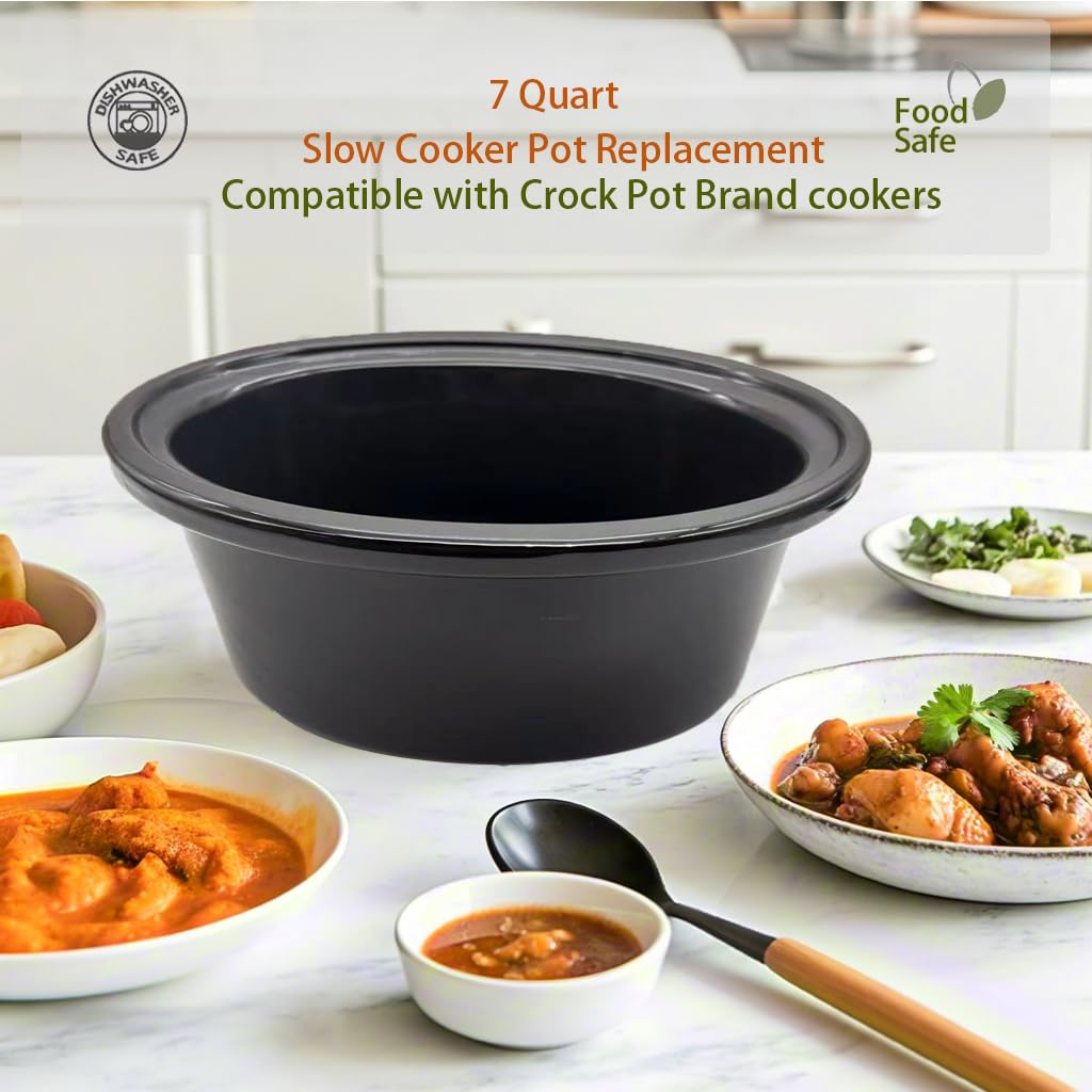 7 Qt Ceramic Slow Cooker Pot L697