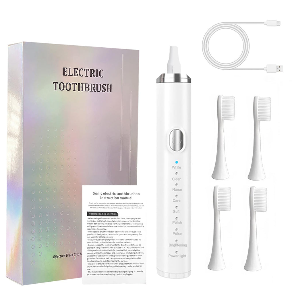 Rechargeable Electric Toothbrush with 4 Replacement Heads F132164
