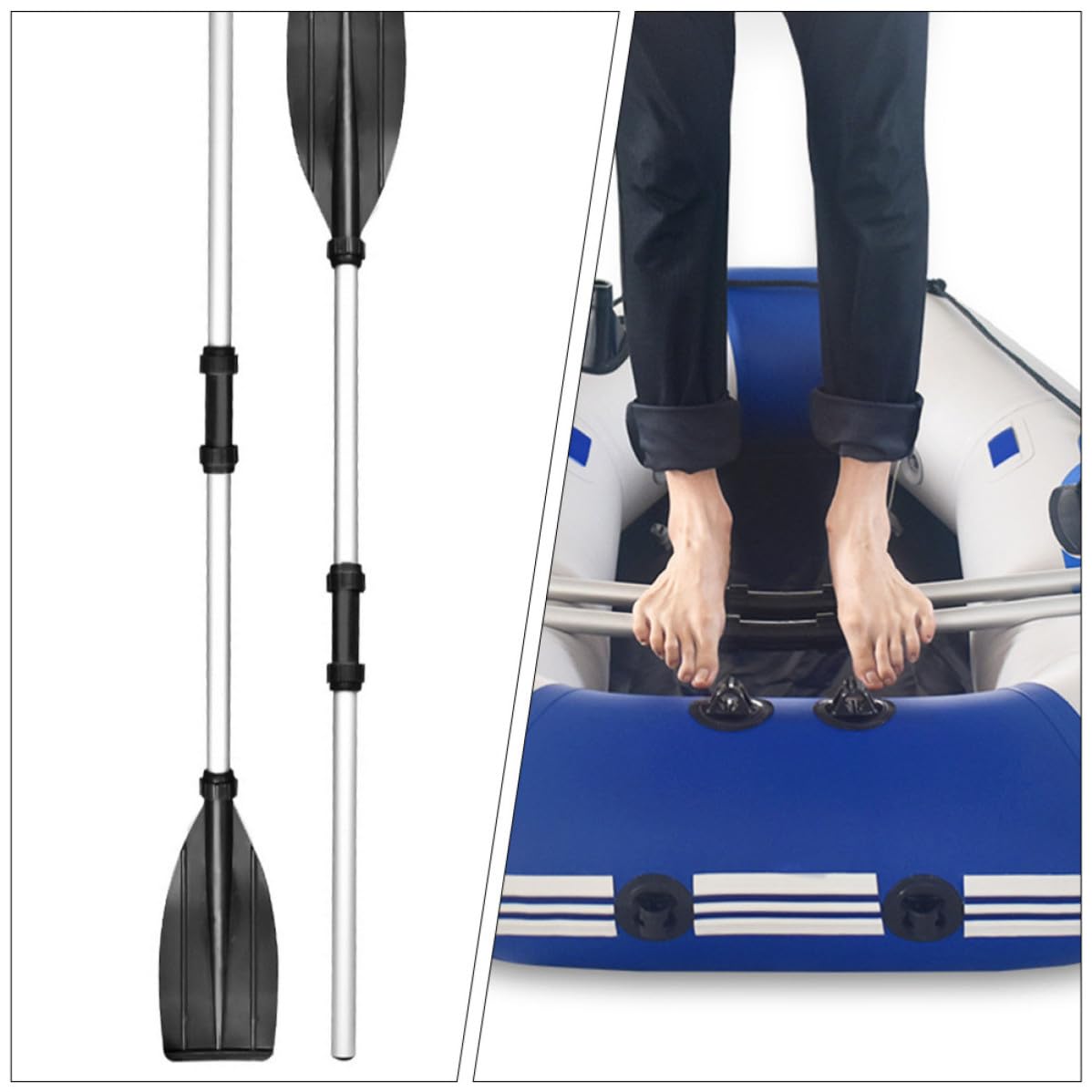 Boat Paddle Detachable Aluminum Alloy 2 Pairs G4805