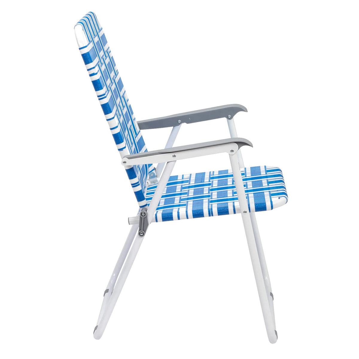 Set of 2 Blue & White Webbed Folding Chairs B205