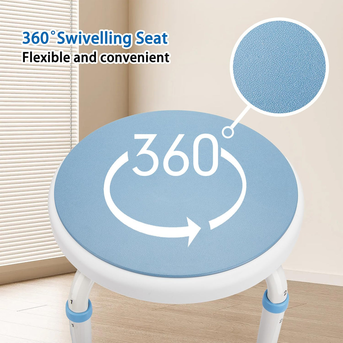 Foldable Adjustable Swivel Bath Seat Shower Chair Stool R347