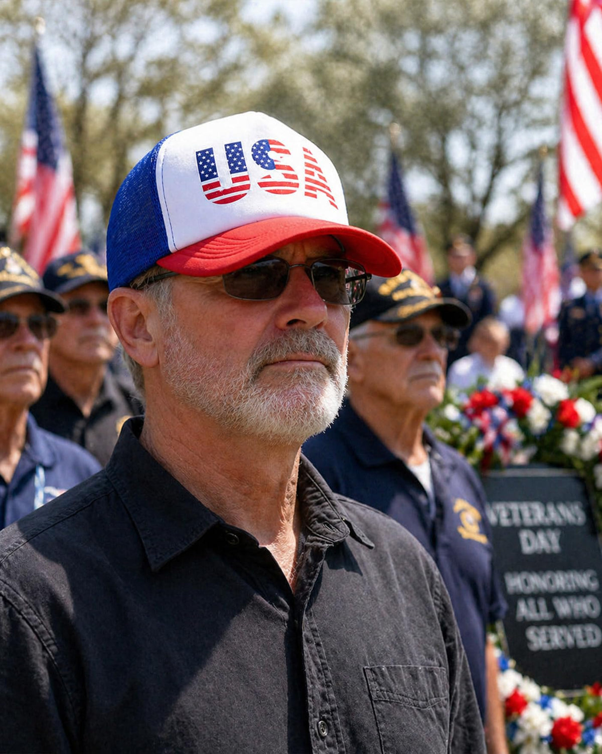 American Flag Trucker Hat D950566