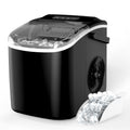 Countertop Ice Maker with Self-Cleaning, Ice Spoon and Basket, Black Y326