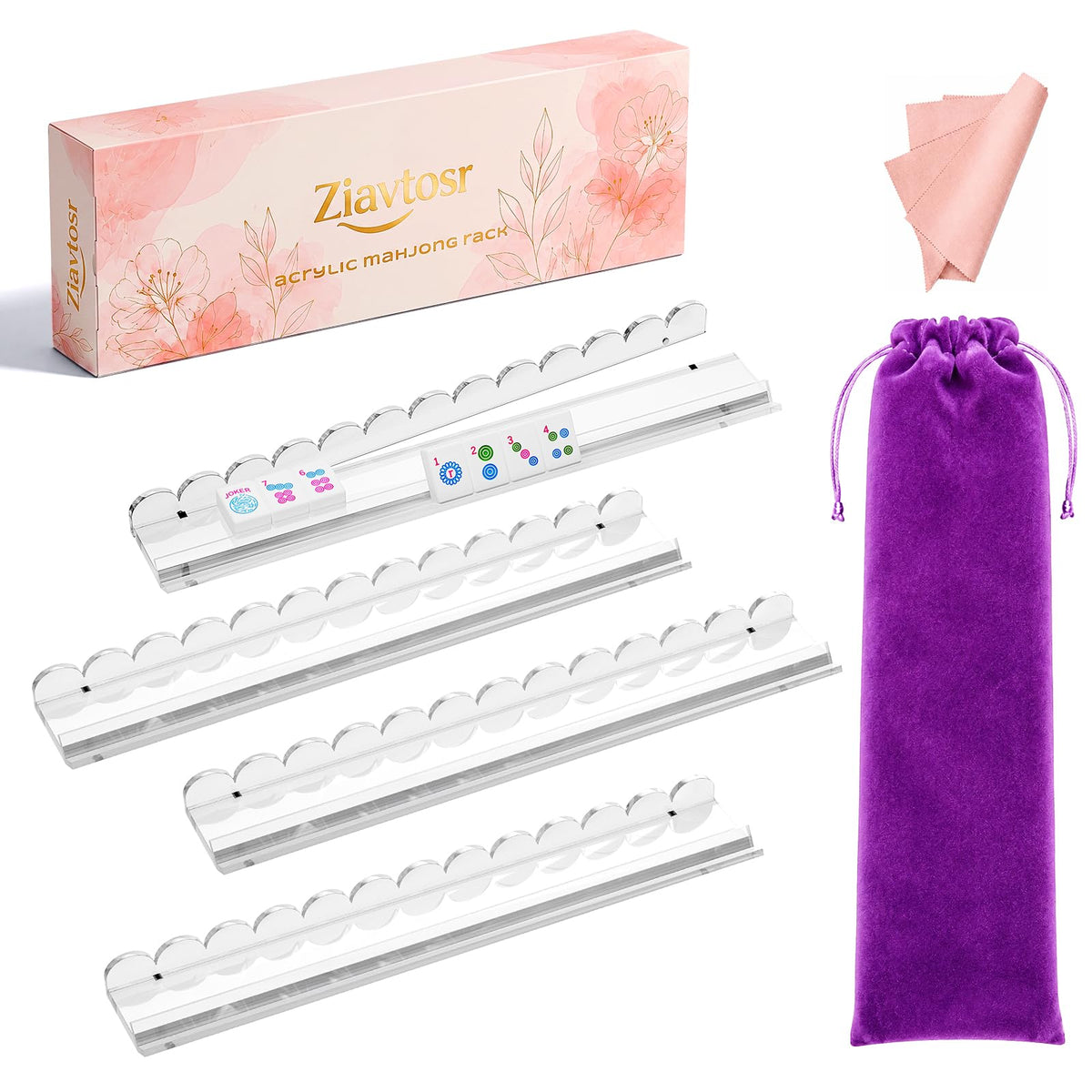 Mahjong Racks with Magnetic Pushers L8391
