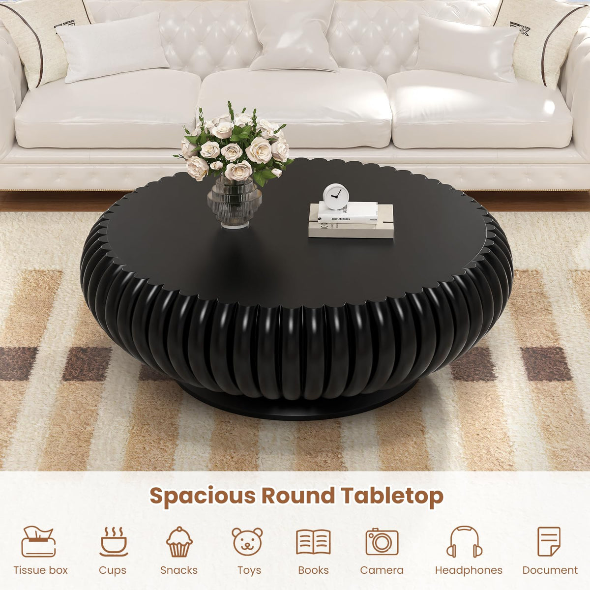 Round Fluted Drum Coffee Table M499522