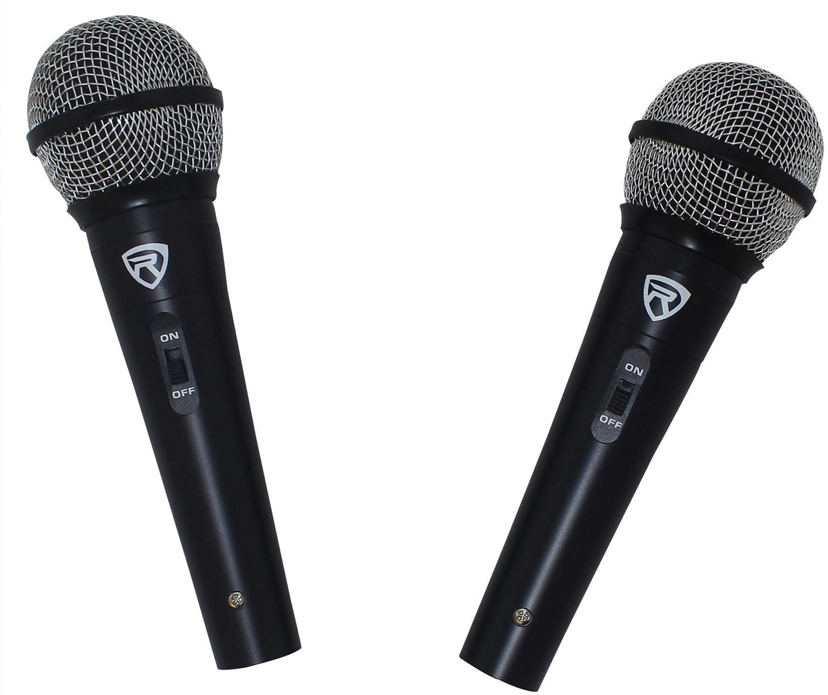 12" Passive PA Speaker System with Metal Wired Mics and Stands X13626