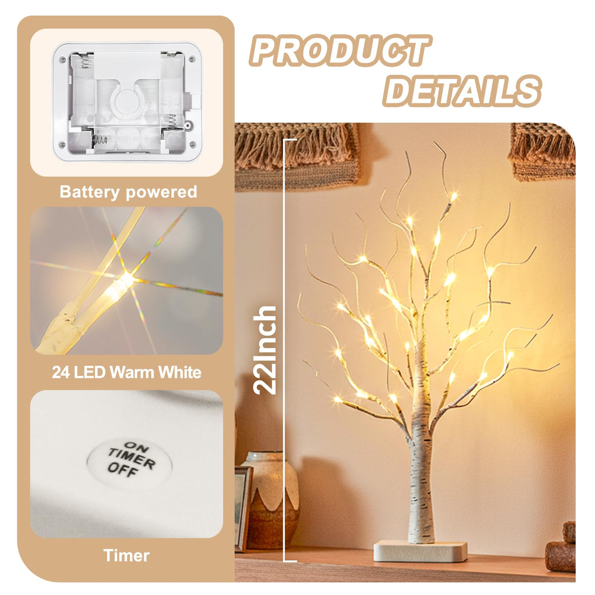 Lighted Birch Tree with LED Lights U4932