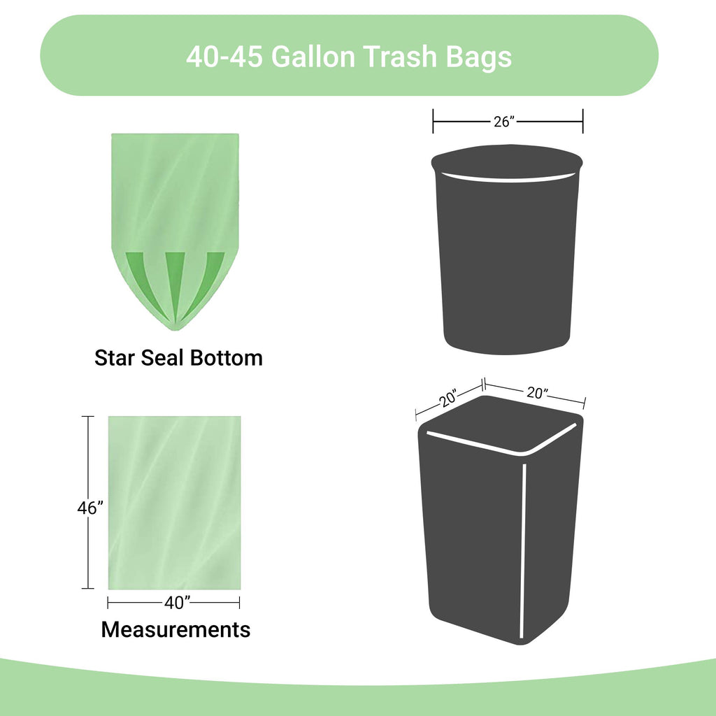 Biodegradable 40-45 Gallon Trash Bags 100 Count M16391