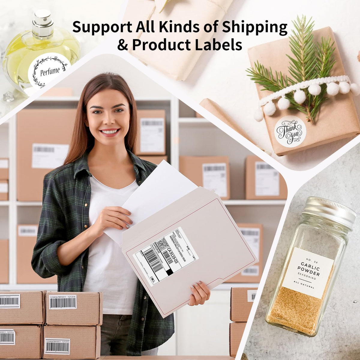 Bluetooth Thermal Shipping Label Printer, 4X6 Inkless Wireless Label Printer R9826