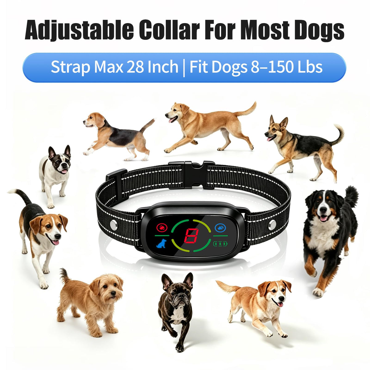 Rechargeable Dog Bark Collar with 3 Beep & Vibration Modes D79725