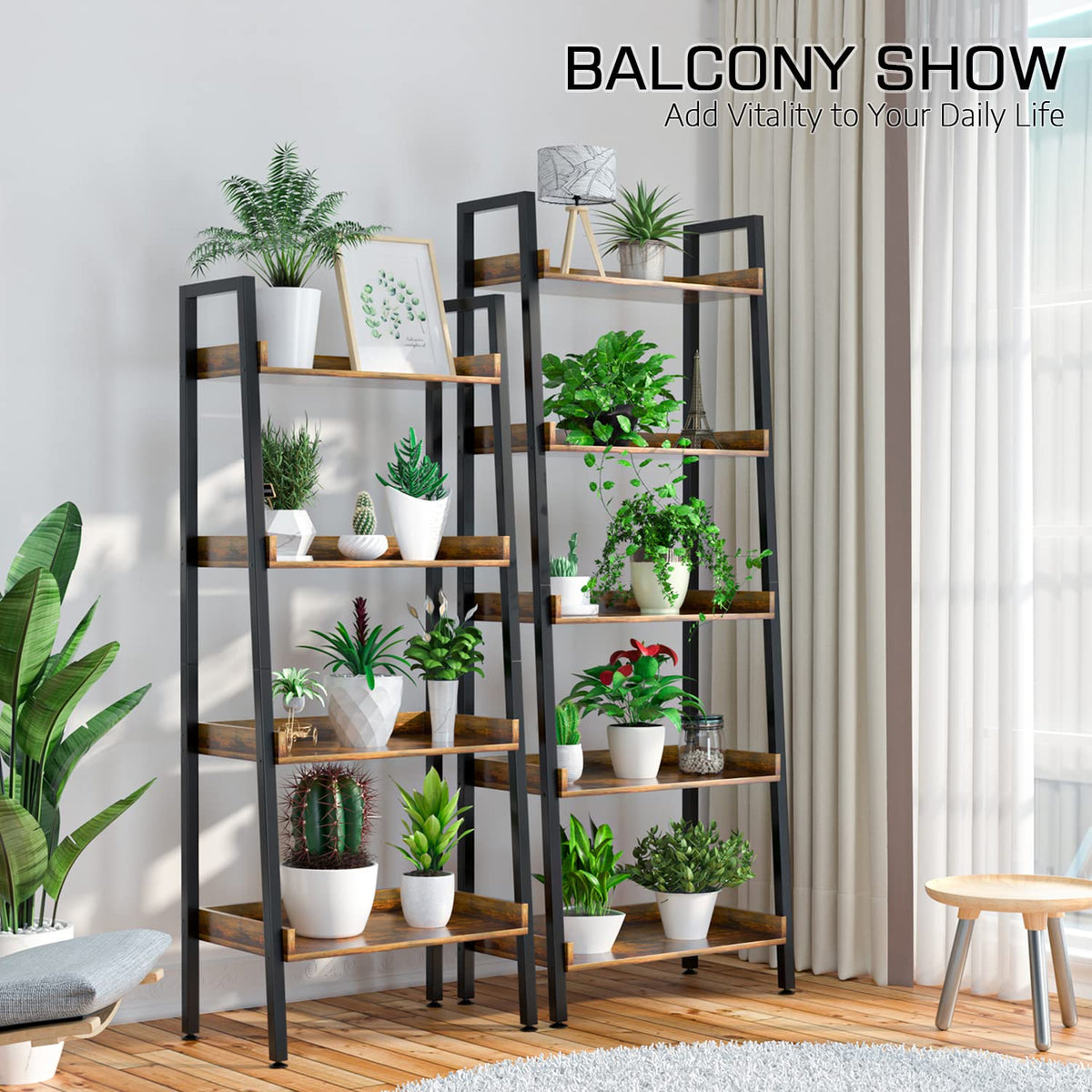 5-Tier 67 Inch Tall Ladder Shelf V17811