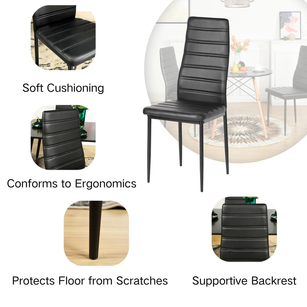 Black PU Dining Chairs Set of 4 O5726