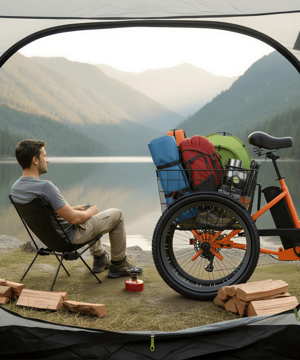 Electric Tricycle for Adults, 600W Folding, 24" 499Wh, 15.5MPH, Removable Battery, 3 Wheel, Blue X468540