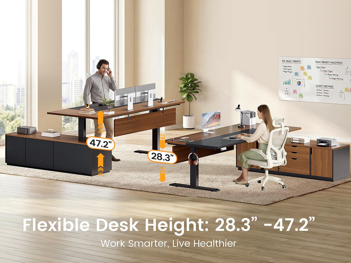 71" L Shaped Electric Standing Desk H83379