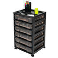 Rolling Cart with Drawers 6-Tier Black/Gray D58296