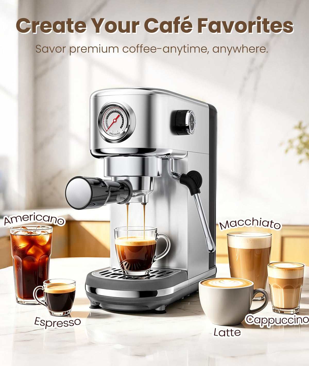 20 Bar Espresso Machine with Milk Frother E17930
