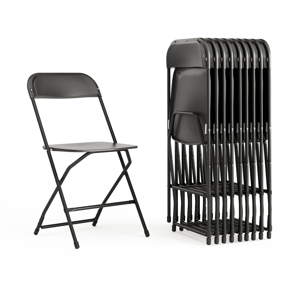 Black Plastic Folding Chair 10-Pack C26006