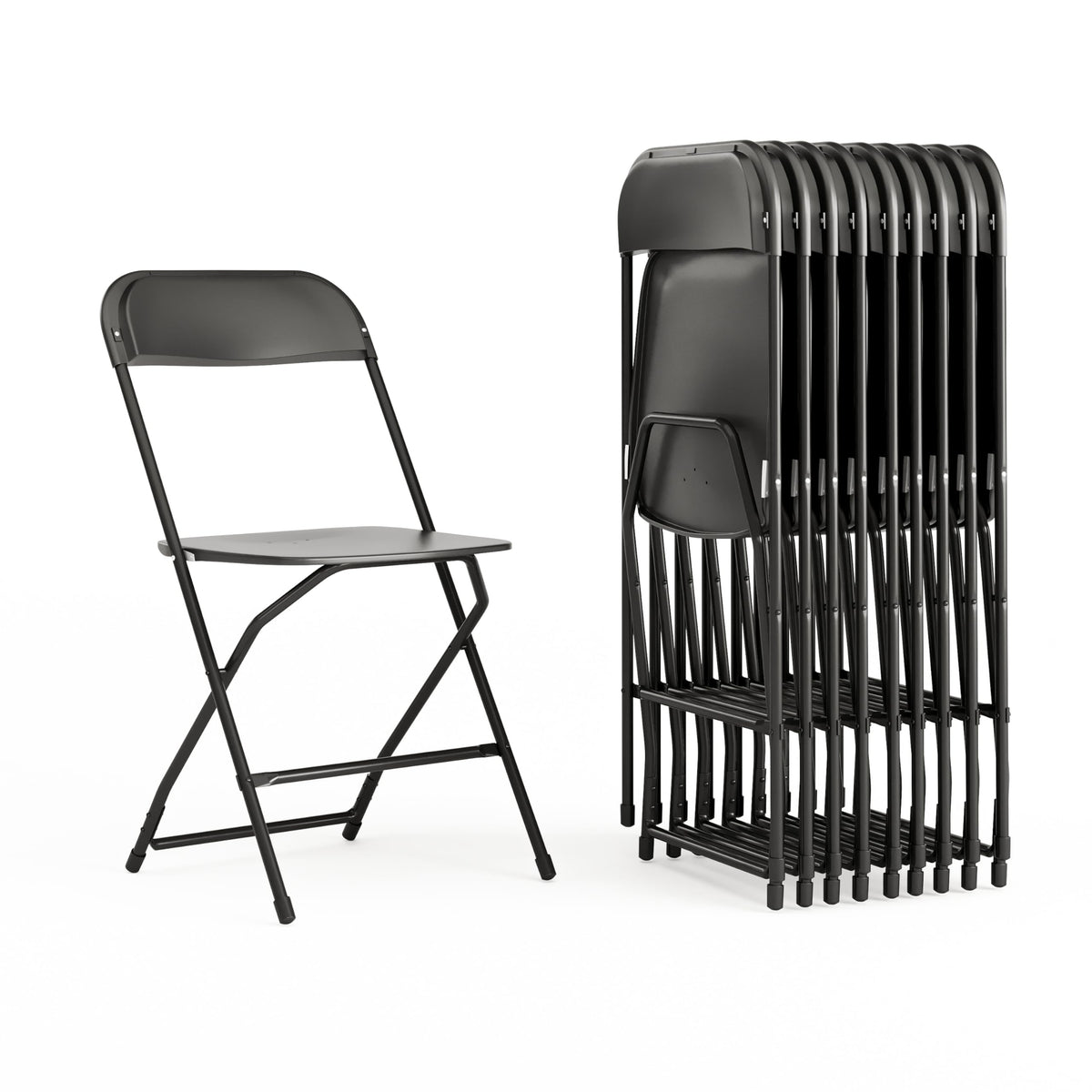 Black Plastic Folding Chair 10-Pack C26006