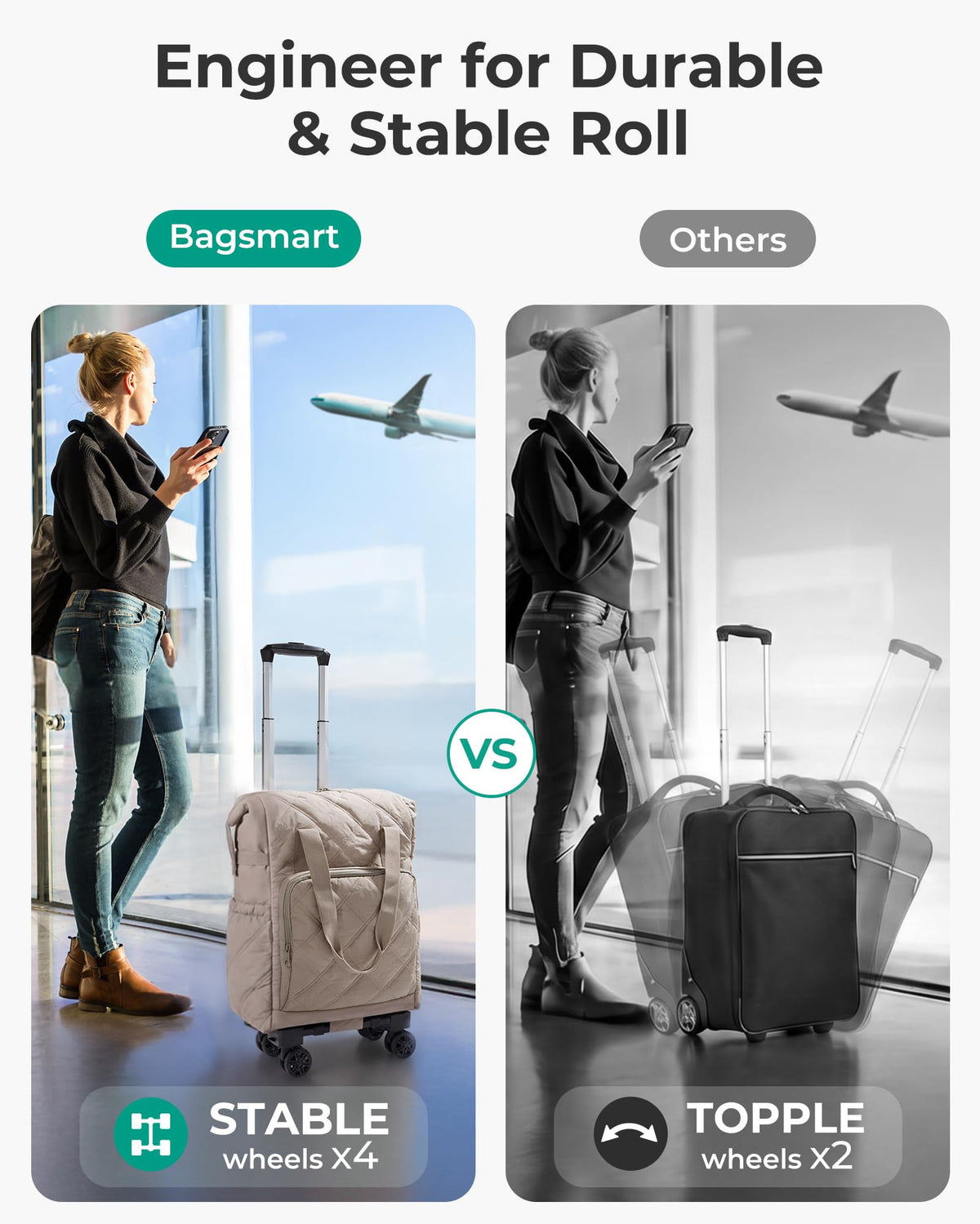 35L Rolling Duffle Bag with Wheels Y23320