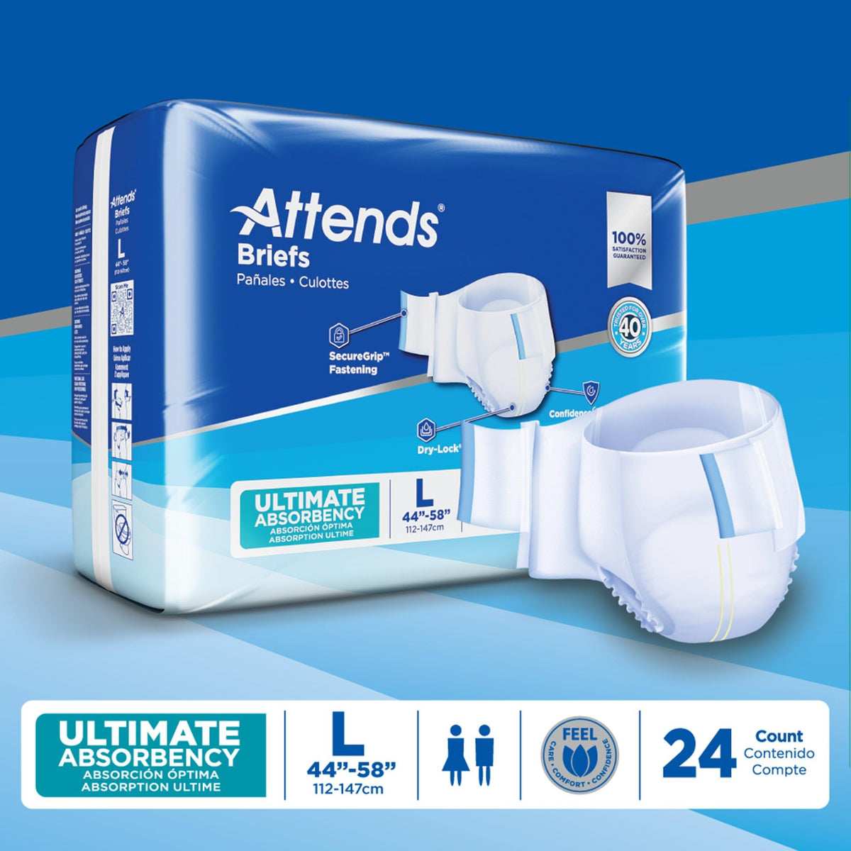 Large Ultimate Absorbency Adult Incontinence Briefs 72ct Q197987