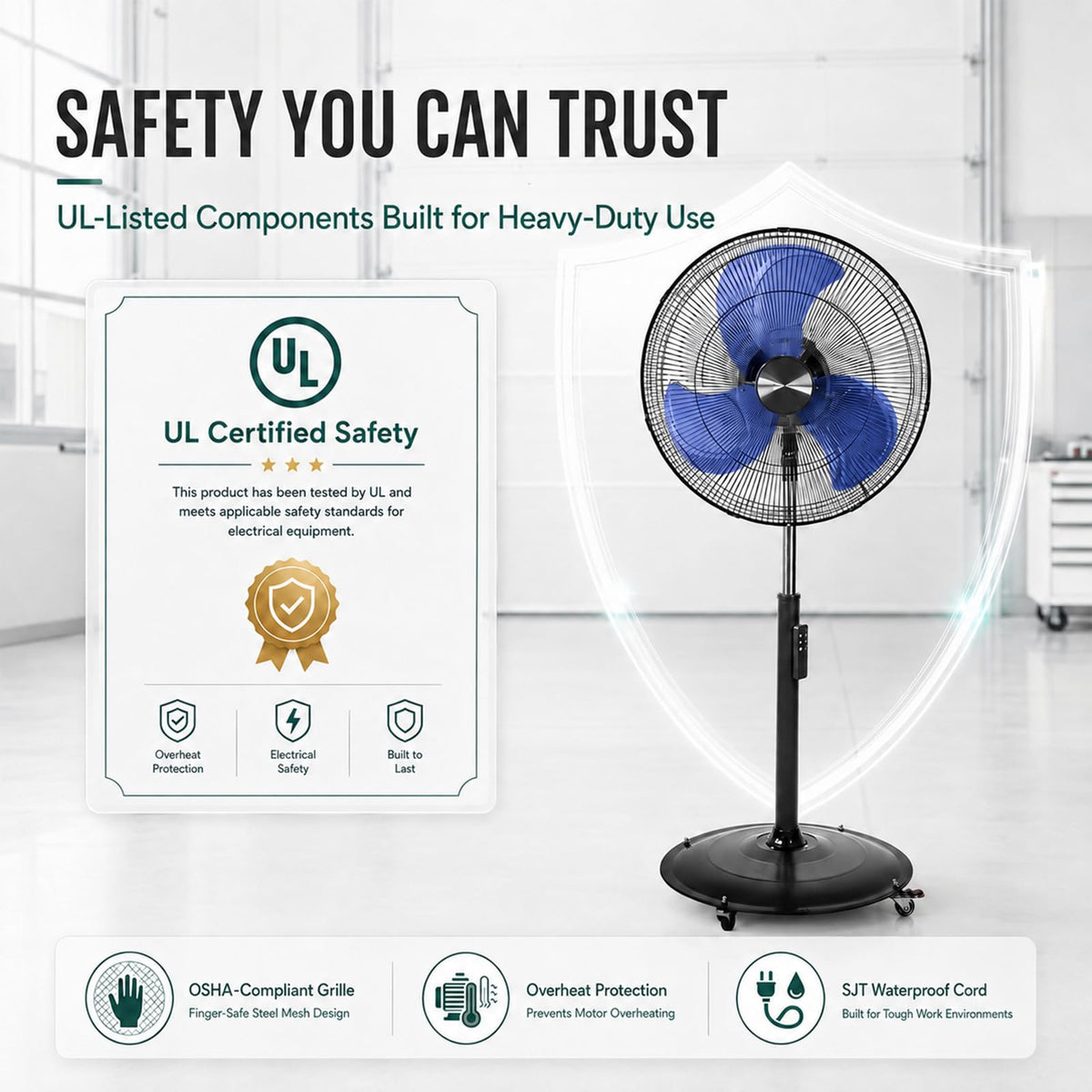 20 Inch Oscillating Pedestal Fan with Remote Control Y3278