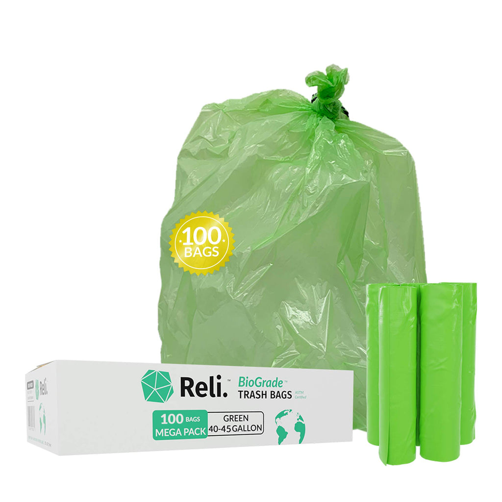 Biodegradable 40-45 Gallon Trash Bags 100 Count M16391