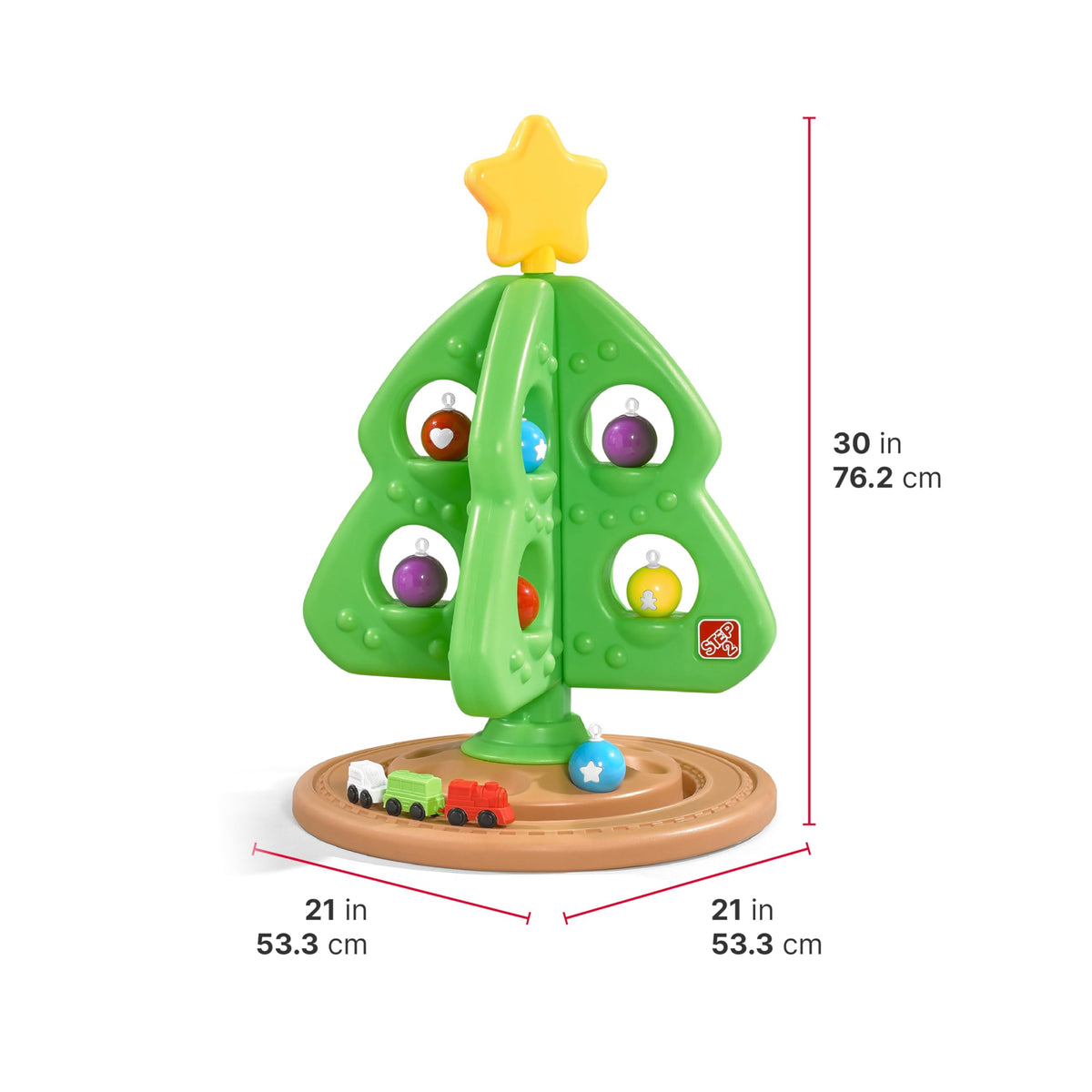 Kids Interactive Holiday Tree with 12 Colorful Plastic Ornaments I71641