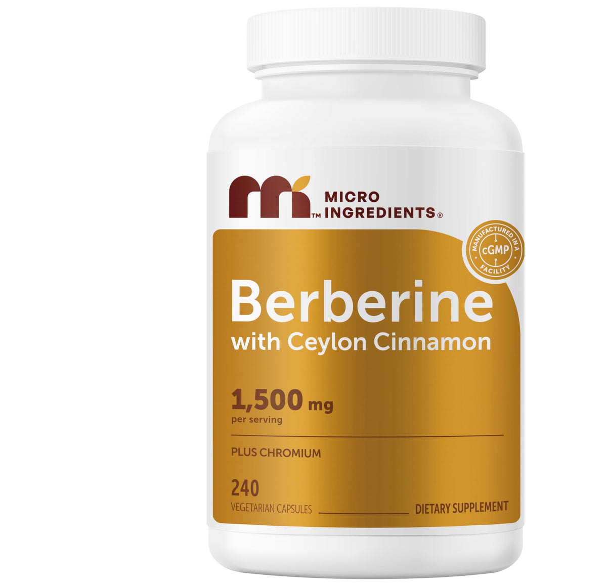 Berberine HCl with Ceylon Cinnamon 1,500 mg 240 Vegetarian Capsules Y87032