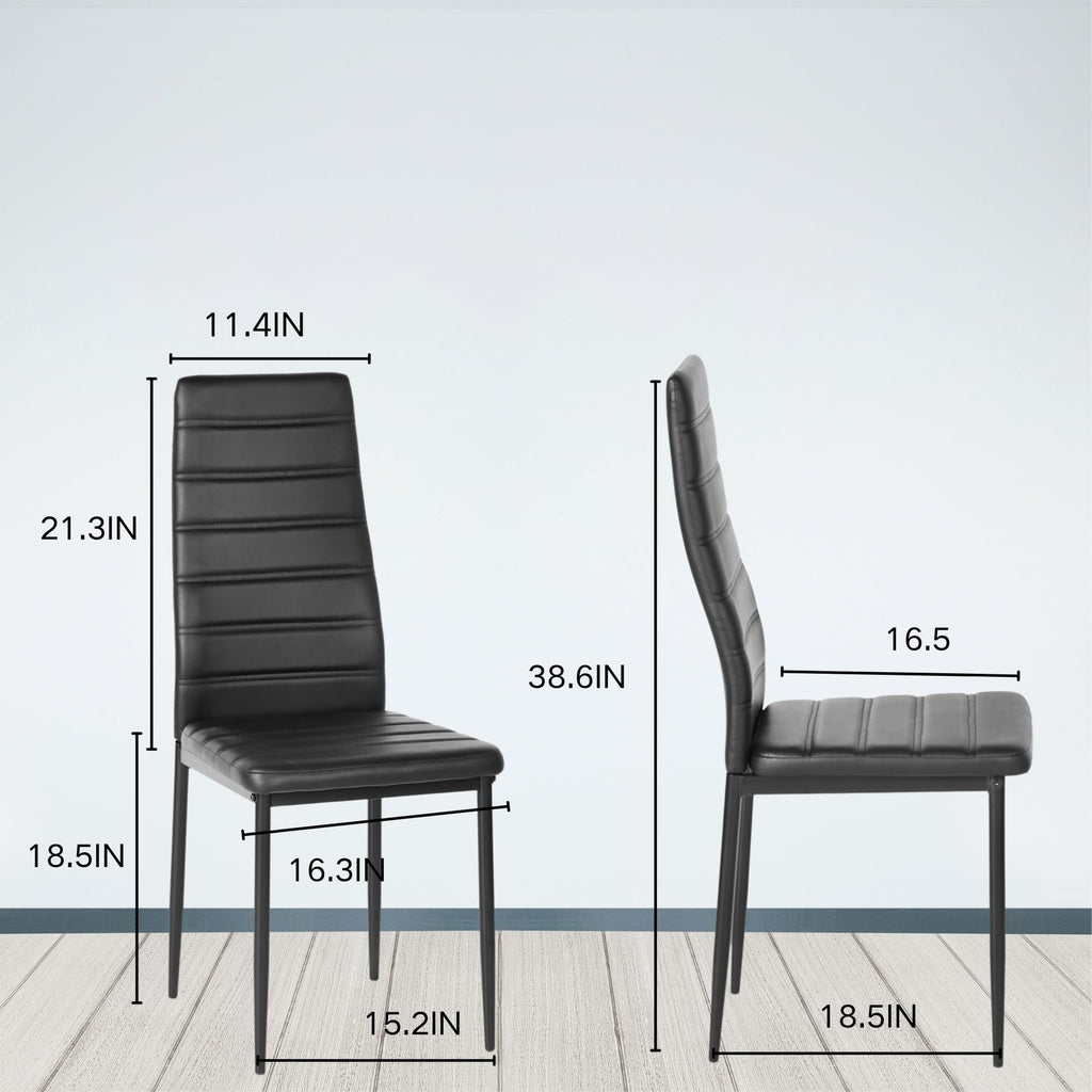 Black PU Dining Chairs Set of 4 O5726