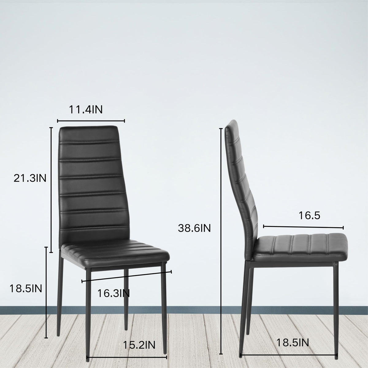 Black PU Dining Chairs Set of 4 O5726