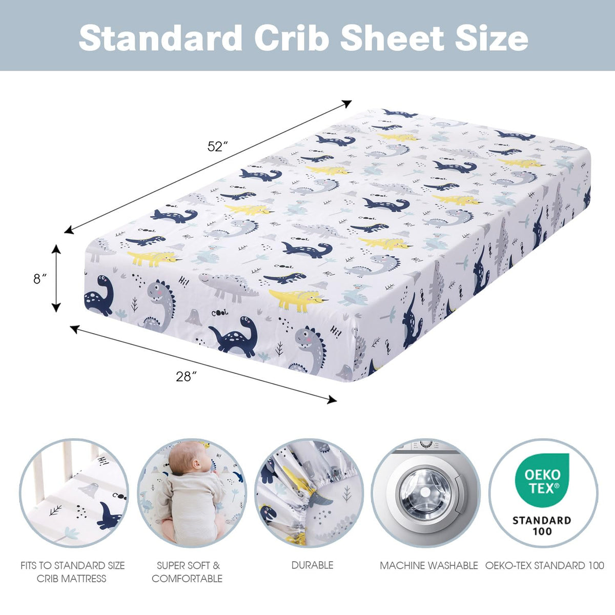 3 Pack Baby Crib Sheets A2941