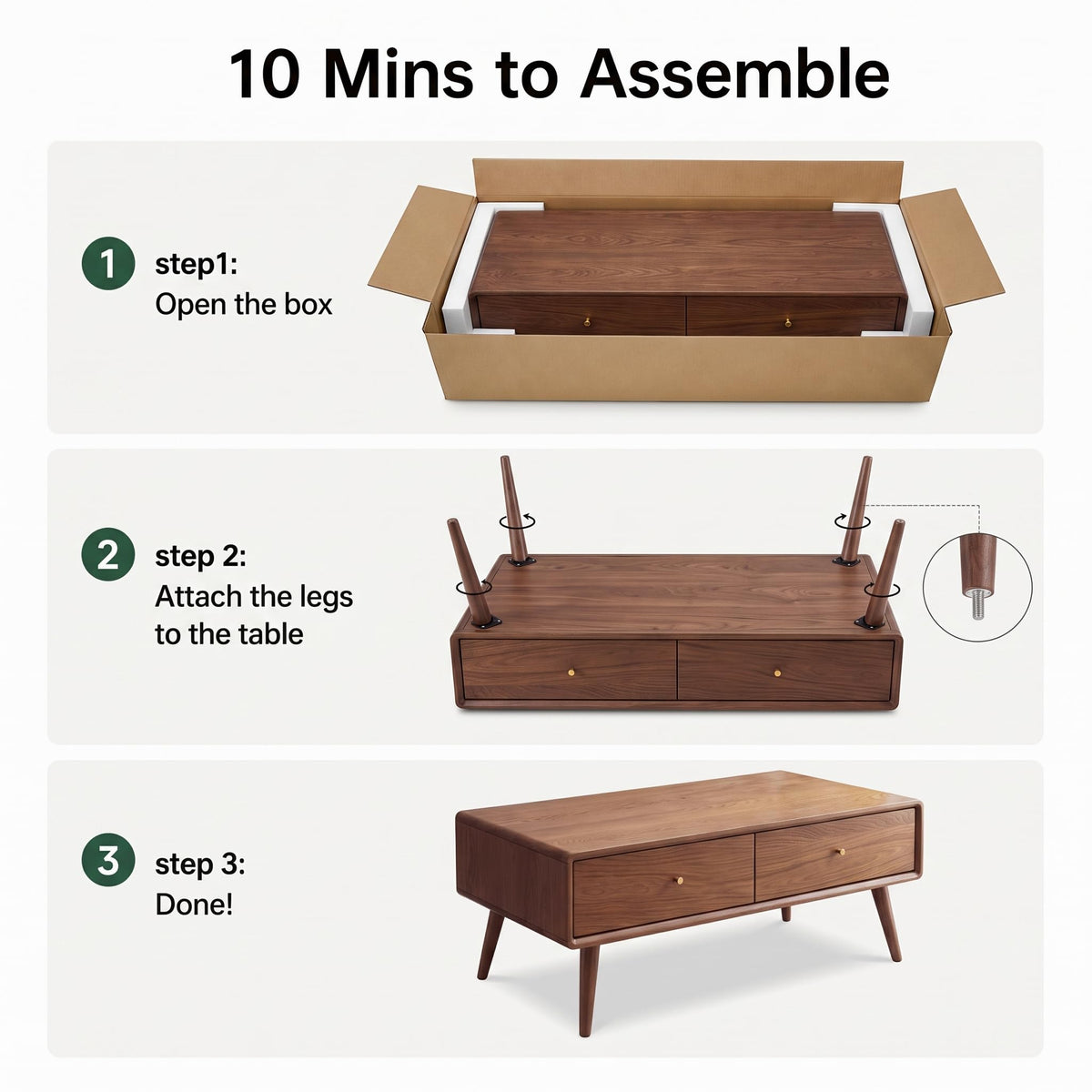Oak Wood Coffee Table with Storage N2772
