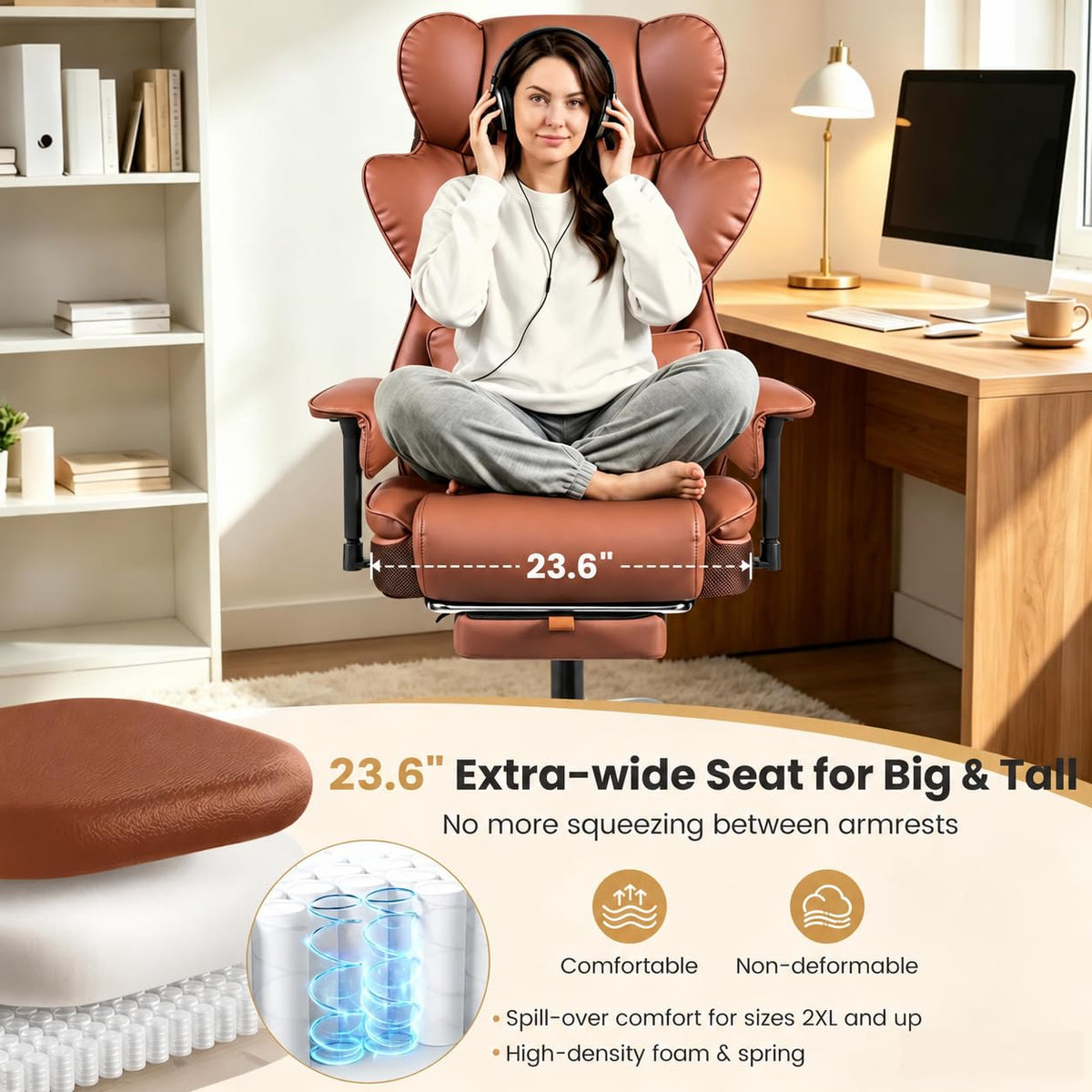 Big and Tall Office Chair 500 lbs PU Leather A870352