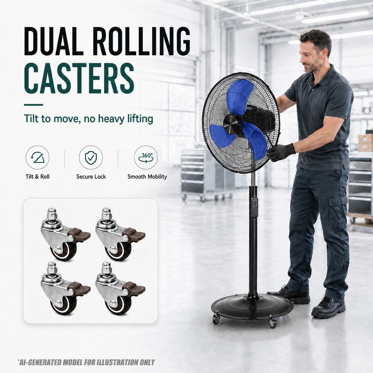 20 Inch Oscillating Pedestal Fan with Remote Control Y3278