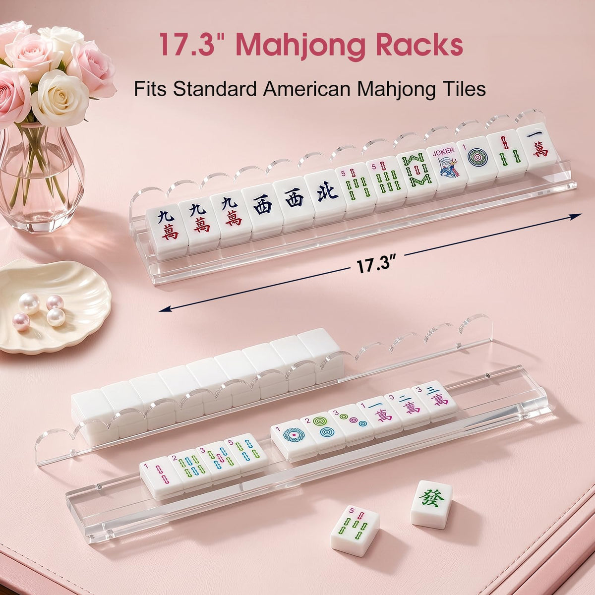 Mahjong Racks with Magnetic Pushers L8391