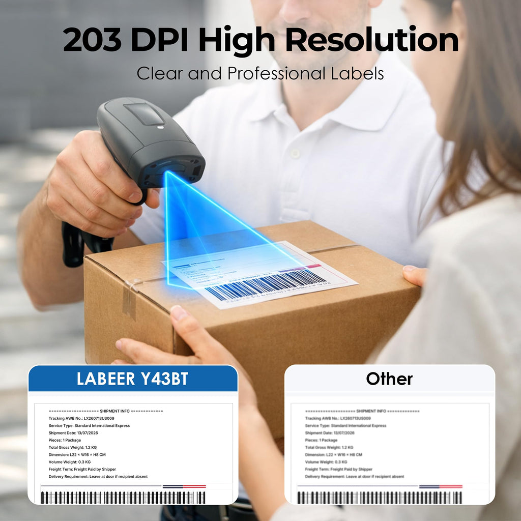 Bluetooth Thermal Shipping Label Printer Black S435