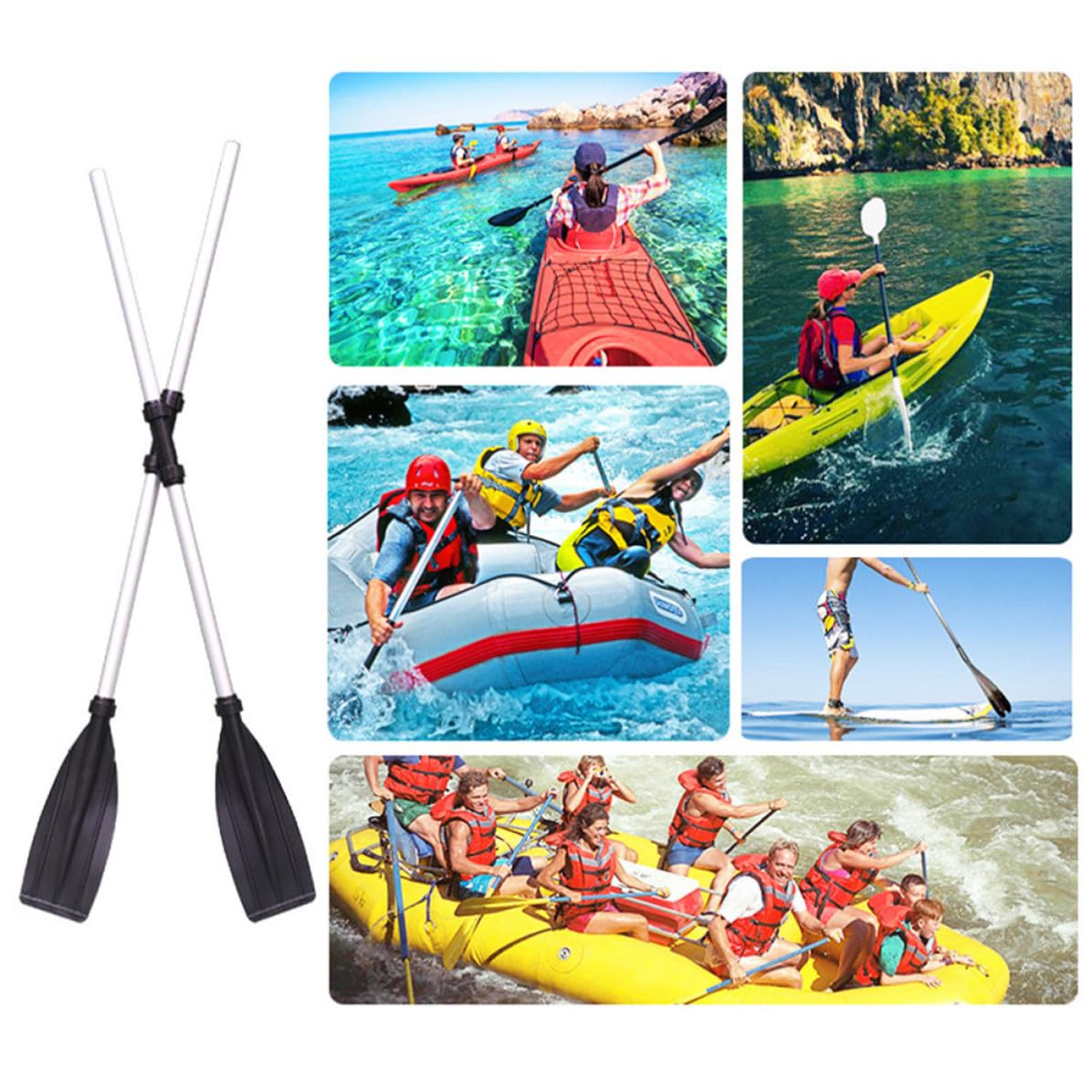 Boat Paddle Detachable Aluminum Alloy 2 Pairs G4805